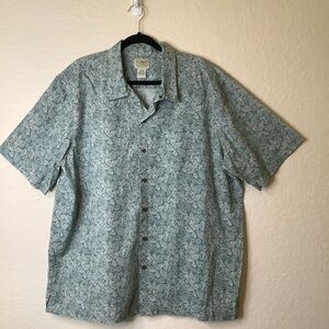 L.L. Bean Men's Teal Patterned Button Down Shirt